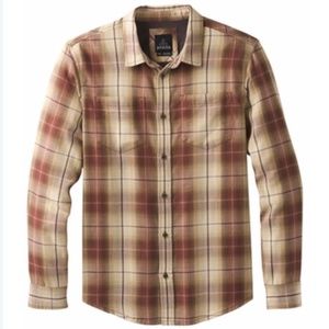 Prana Holton Plaid Long Sleeve Flannel Shirt in Mulled Wine